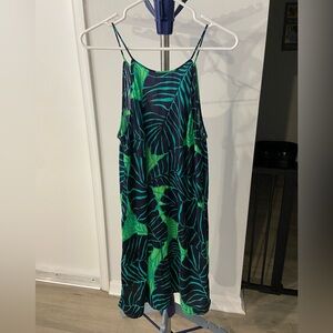 Lilly Pulitzer Green Leaf Print Halter Dress Size L